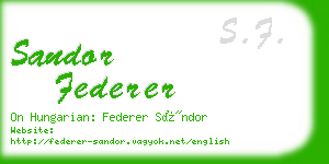 sandor federer business card